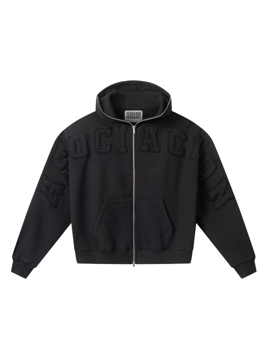 Asociación Zip Hoodie - Schwarz