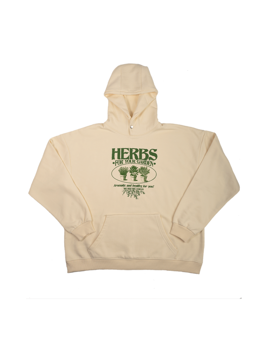 "Herbs" Hoodie - Cream/Green - VBG